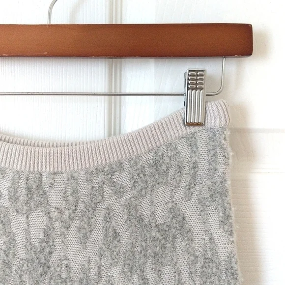 Theory Marvita Leopard Print Wool Blend Vela Knit A-line Midi Skirt Gray Small - Picture 3 of 10